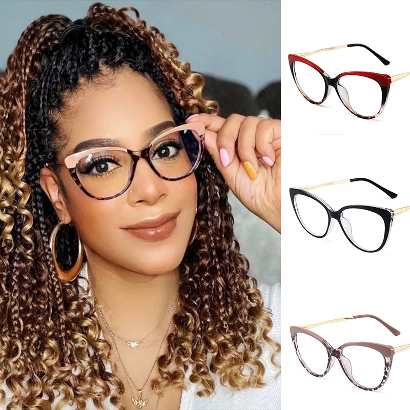 Fashion TR90 Anti Blue Light Blocking Cat Eye Glasses Frame Women Luxury Designer Retro Eyeglasses for Ladies Optical Frame - Image 7