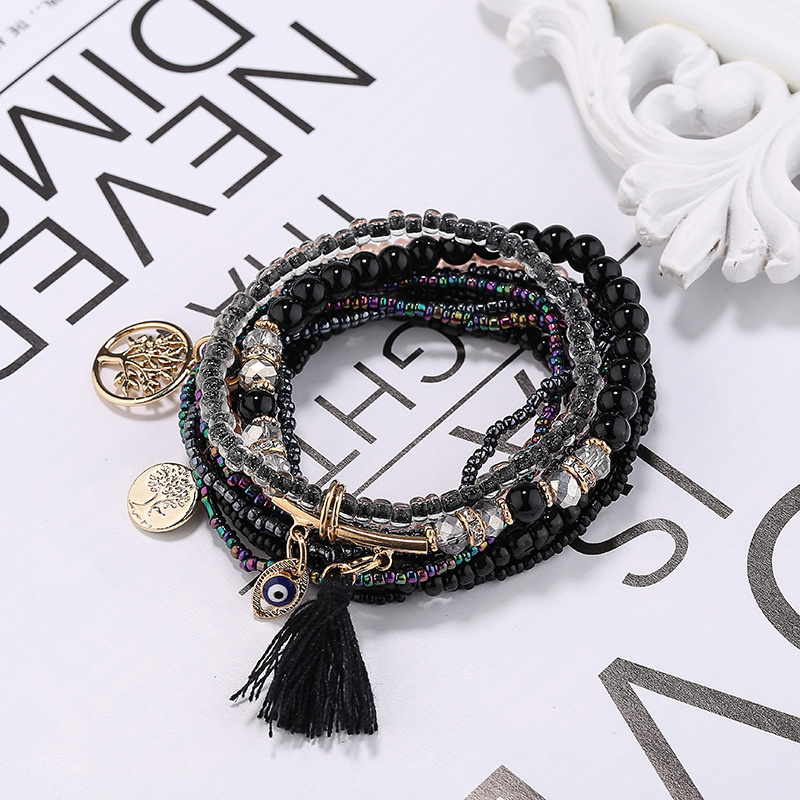 Tree Of Life Pendant Beaded Bracelet Boho Style Multilayer Stackable Beaded Bracelet Set Multicolor Hand Jewelry - Image 33