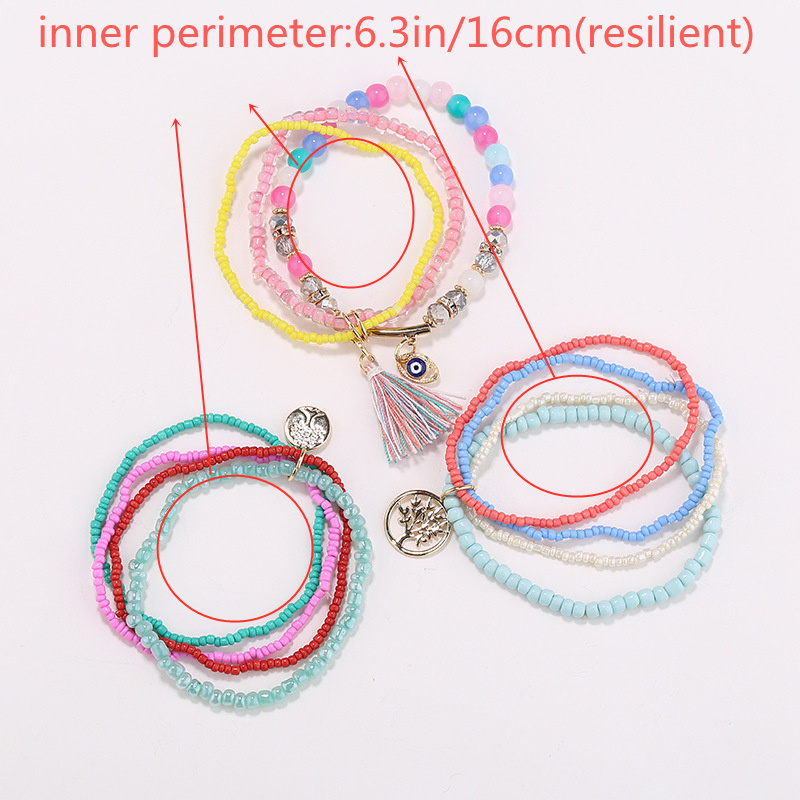 Tree Of Life Pendant Beaded Bracelet Boho Style Multilayer Stackable Beaded Bracelet Set Multicolor Hand Jewelry - Image 29