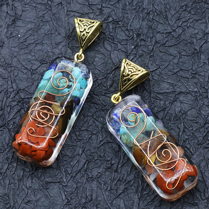 1pc 7 Chakra Crystalized Pendant; Colored Pendant Jewelry Necklace With Leather Lanyard For Men - Image 9