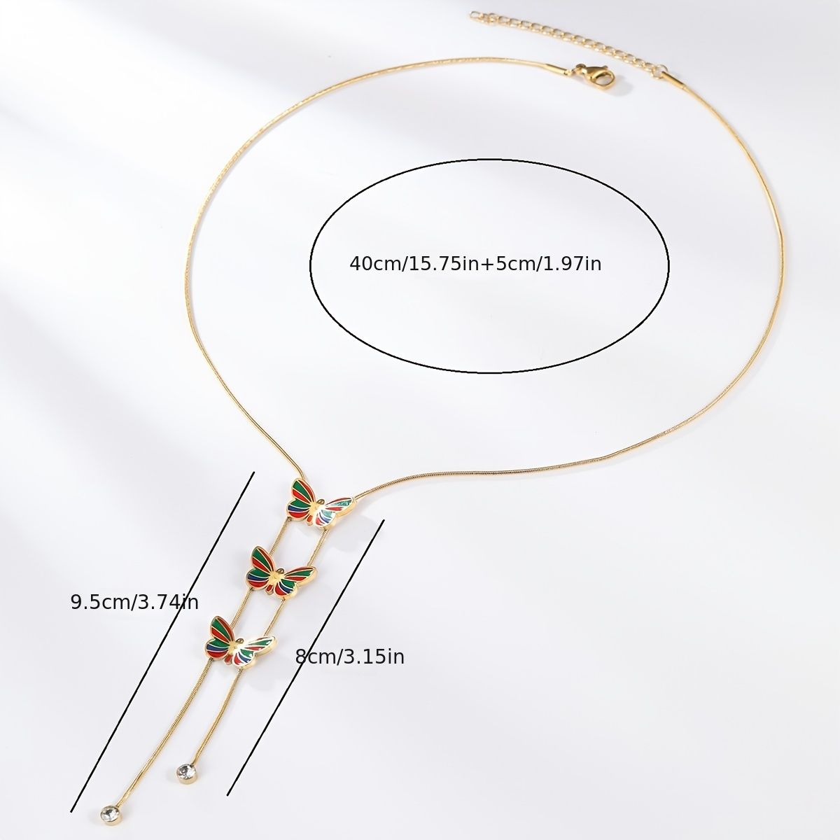 Fashion Colorful Enamel Butterfly Necklace Jewelry Women Fine Jewelry Exquisite Women's Accessories - Image 5