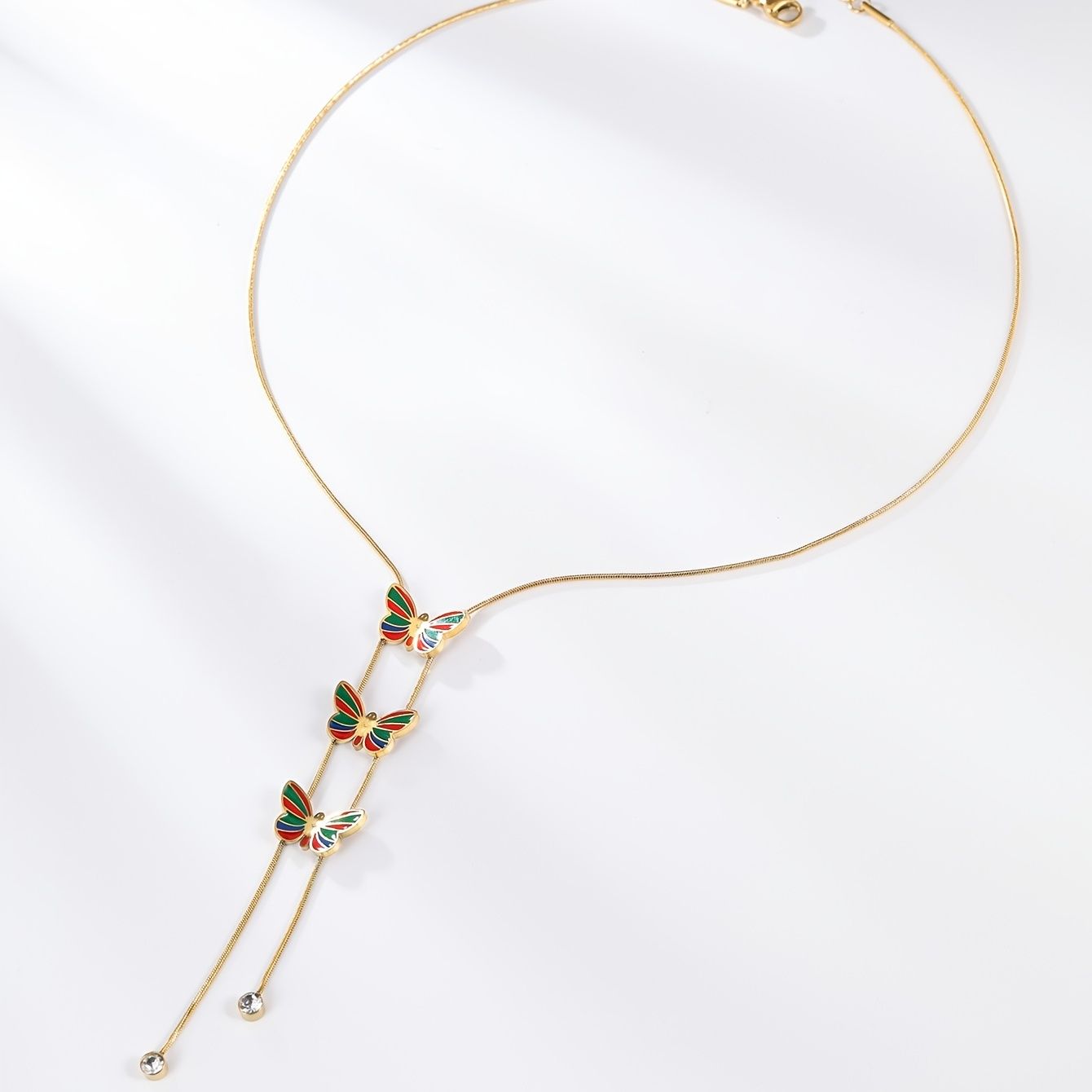 Fashion Colorful Enamel Butterfly Necklace Jewelry Women Fine Jewelry Exquisite Women's Accessories - Image 6