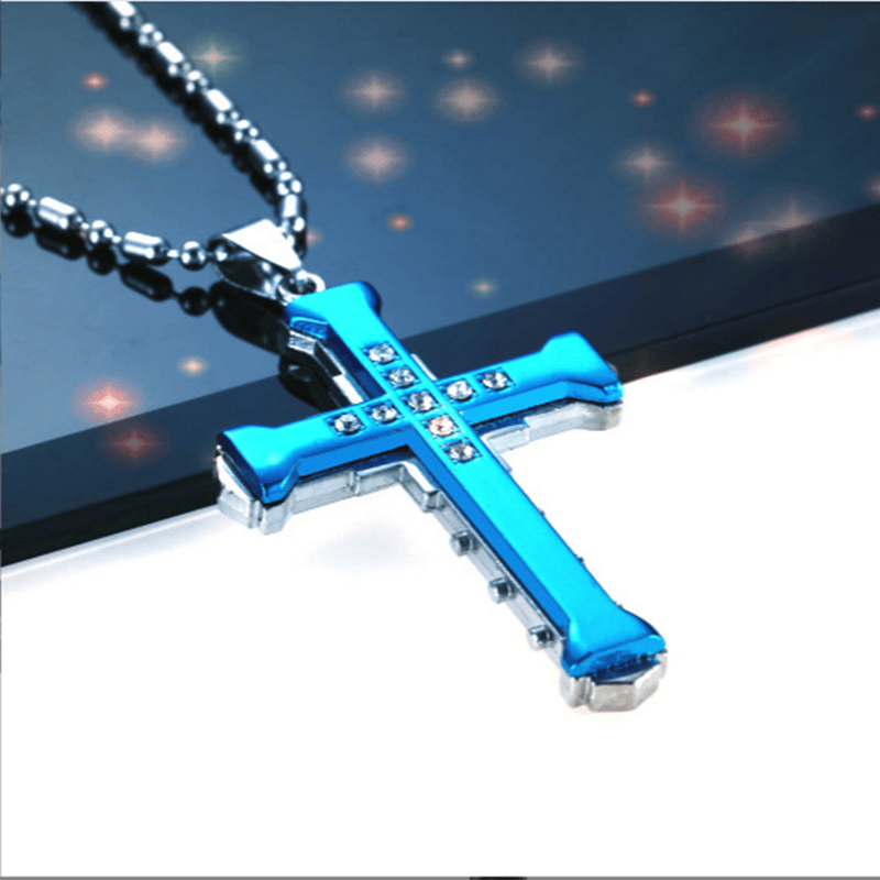 Fashionable Men Jesus Cross Zircon Necklace Gold Plated Cross Pendant Hip Hop Necklaces for Men Jewelry Party Anniversary Gift - Image 10
