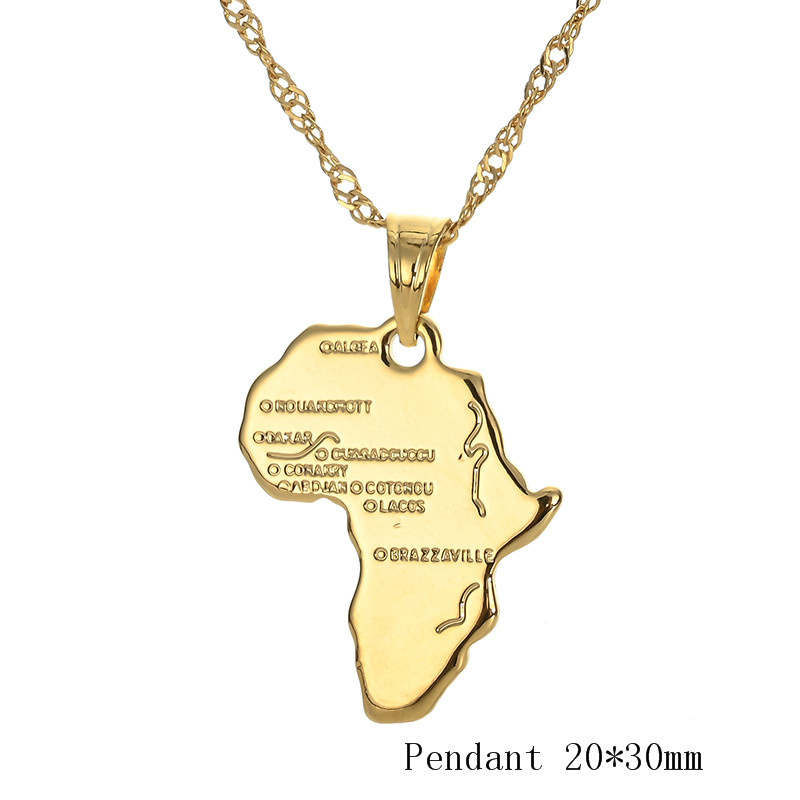 Africa Congo Algeria Map Pendant Necklace For Women Men Gold Color Copper Chain Necklaces Hiphop Style - Image 7