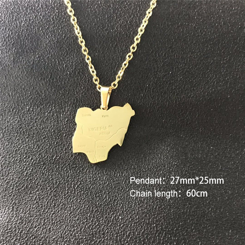 Africa Congo Algeria Map Pendant Necklace For Women Men Gold Color Copper Chain Necklaces Hiphop Style - Image 16