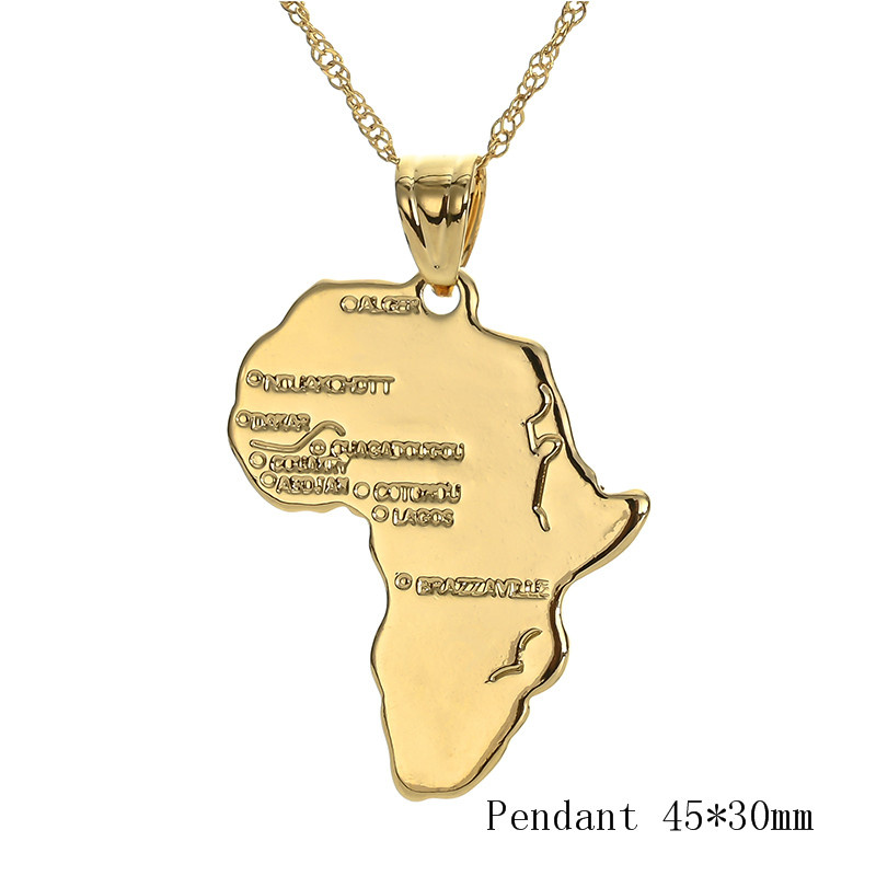 Africa Congo Algeria Map Pendant Necklace For Women Men Gold Color Copper Chain Necklaces Hiphop Style - Image 13
