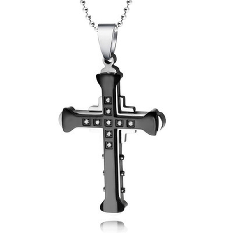 Fashionable Men Jesus Cross Zircon Necklace Gold Plated Cross Pendant Hip Hop Necklaces for Men Jewelry Party Anniversary Gift - Image 7
