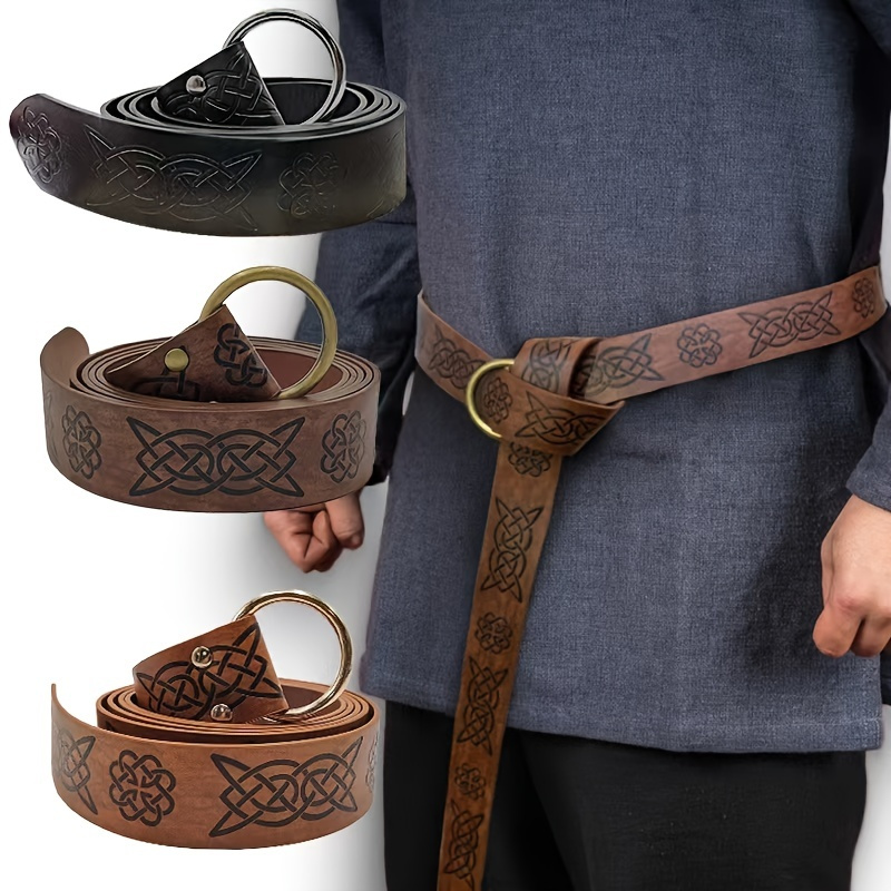 1pc Hot Sale Medieval Celtic Embossed Belt Vintage Knight Ring Belt Stage Props Vintage Wear Belt - Image 14