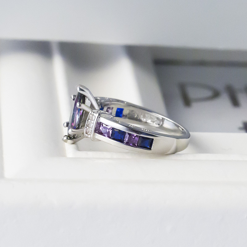 Fashion Trend Exquisite Colorful Oval Zircon Ring For Women - Image 11
