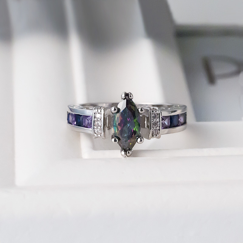 Fashion Trend Exquisite Colorful Oval Zircon Ring For Women - Image 23