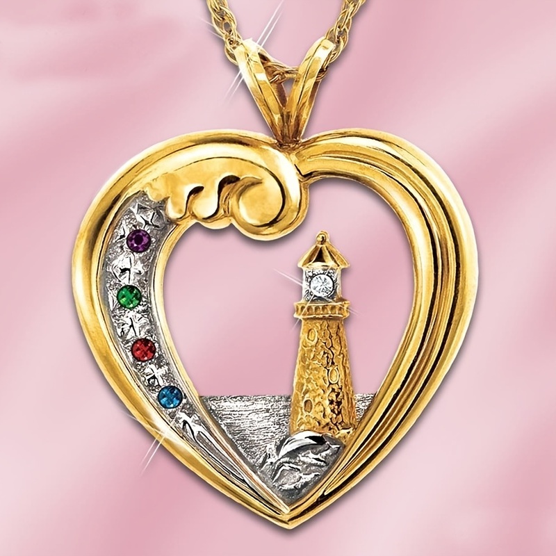 1pc Best-selling New Two-color Artificial Diamond Necklace European And American Fashion Personality Sea Tower Peach Heart Necklace - Image 5