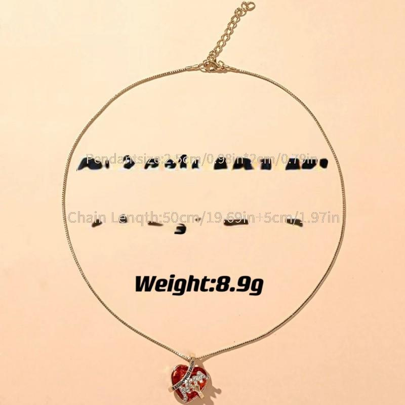 Fashion Luxury Heart Shaped Crystal Necklace Ruby Pendant Necklace Female Banquet Party Wild Jewelry Christmas Gift - Image 6