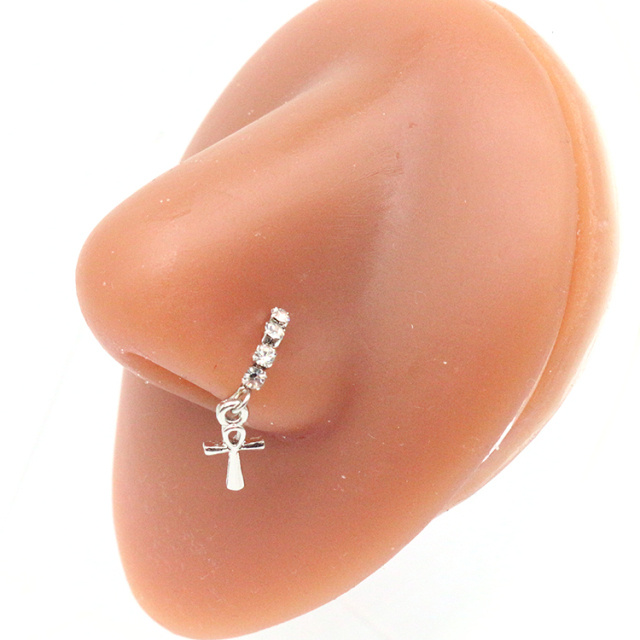 Nose Piercing Hoop Ring Hinged Butterfly Zircon Septum Pierc - Image 7