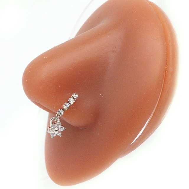 Nose Piercing Hoop Ring Hinged Butterfly Zircon Septum Pierc - Image 10