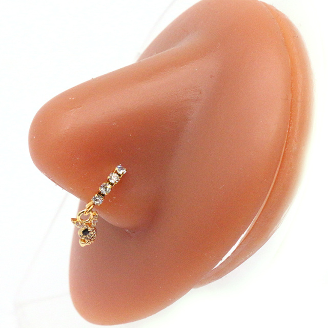 Nose Piercing Hoop Ring Hinged Butterfly Zircon Septum Pierc - Image 5