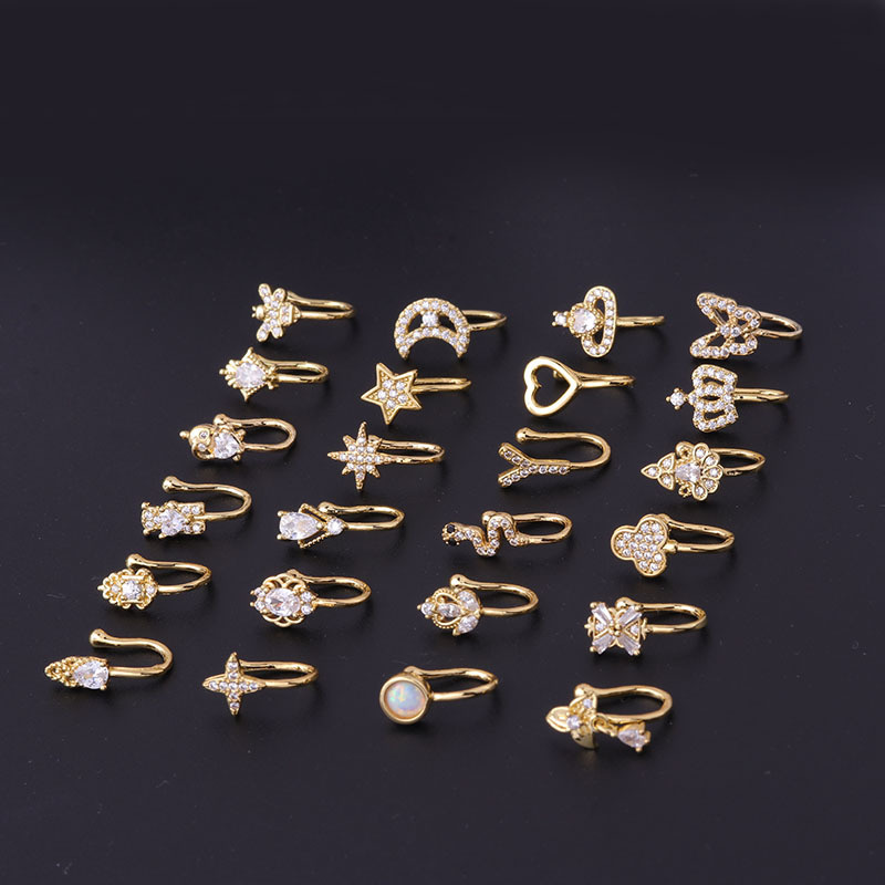 New Micro Inlaid Zircon Nose Ring Puncture Jewelry Without Holes - Image 10
