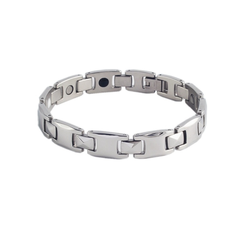 Korean Stainless Steel Metal Jewelry Health Care Magnet Bracelet - Image 4