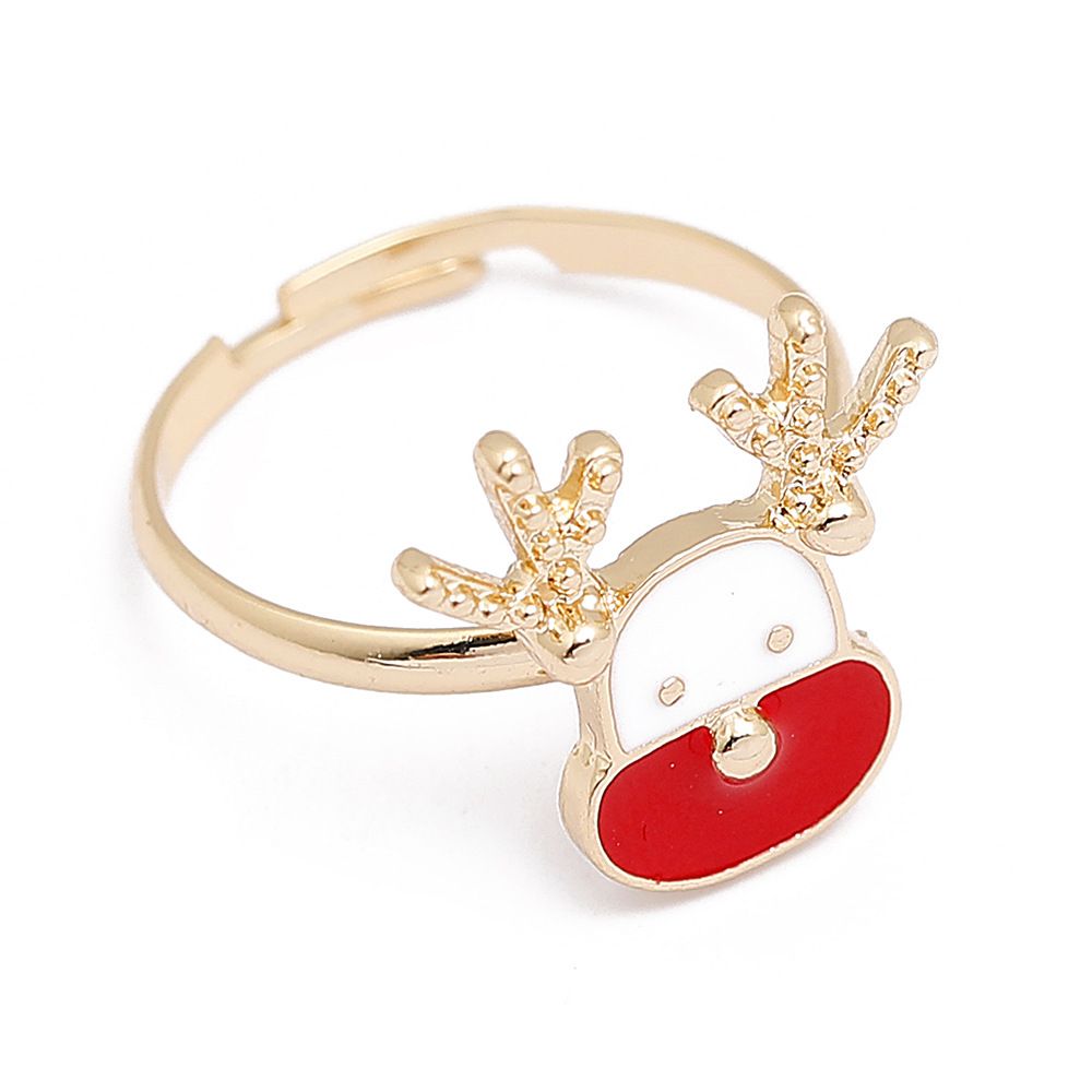 European And American Christmas Ornament Cartoon Children's Ring Snowman Elk Christmas Tree Snowflake Finger - Image 13
