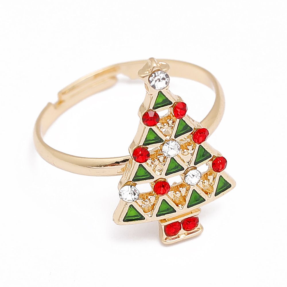 European And American Christmas Ornament Cartoon Children's Ring Snowman Elk Christmas Tree Snowflake Finger - Image 8