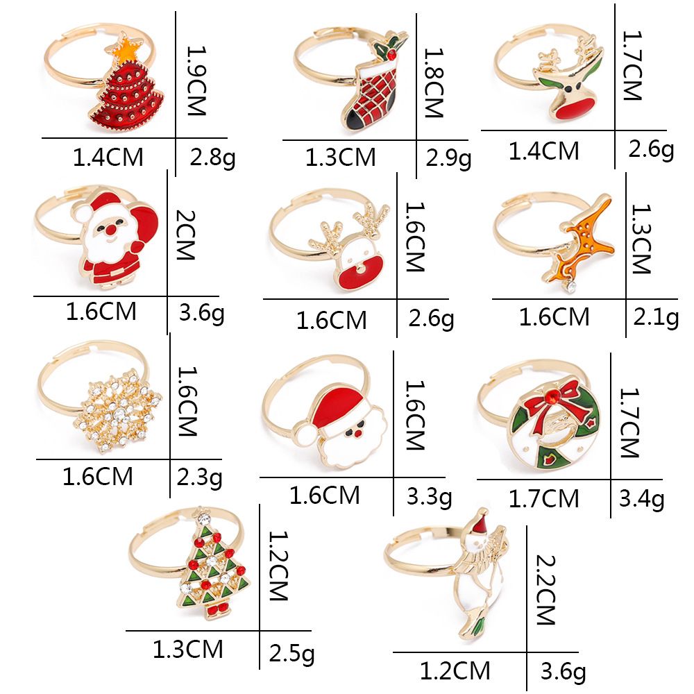 European And American Christmas Ornament Cartoon Children's Ring Snowman Elk Christmas Tree Snowflake Finger - Image 9