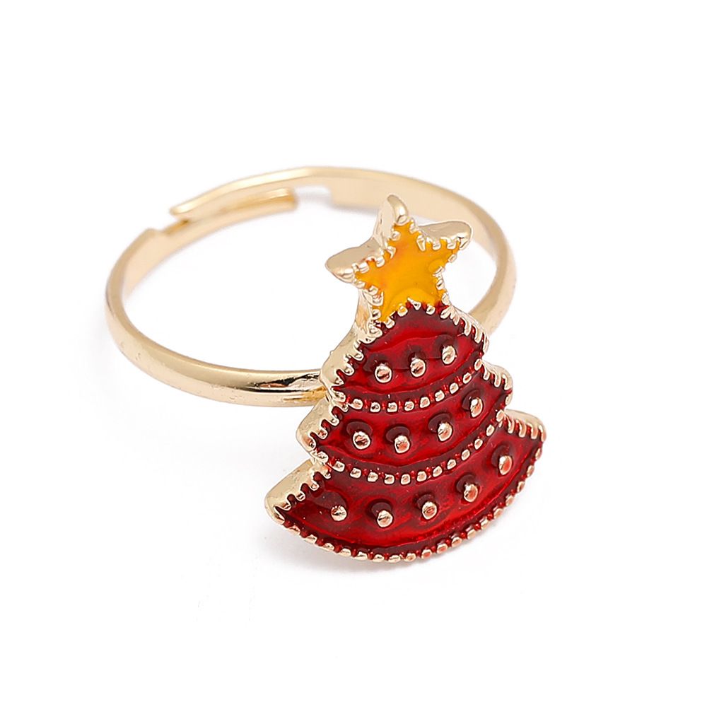 European And American Christmas Ornament Cartoon Children's Ring Snowman Elk Christmas Tree Snowflake Finger - Image 6