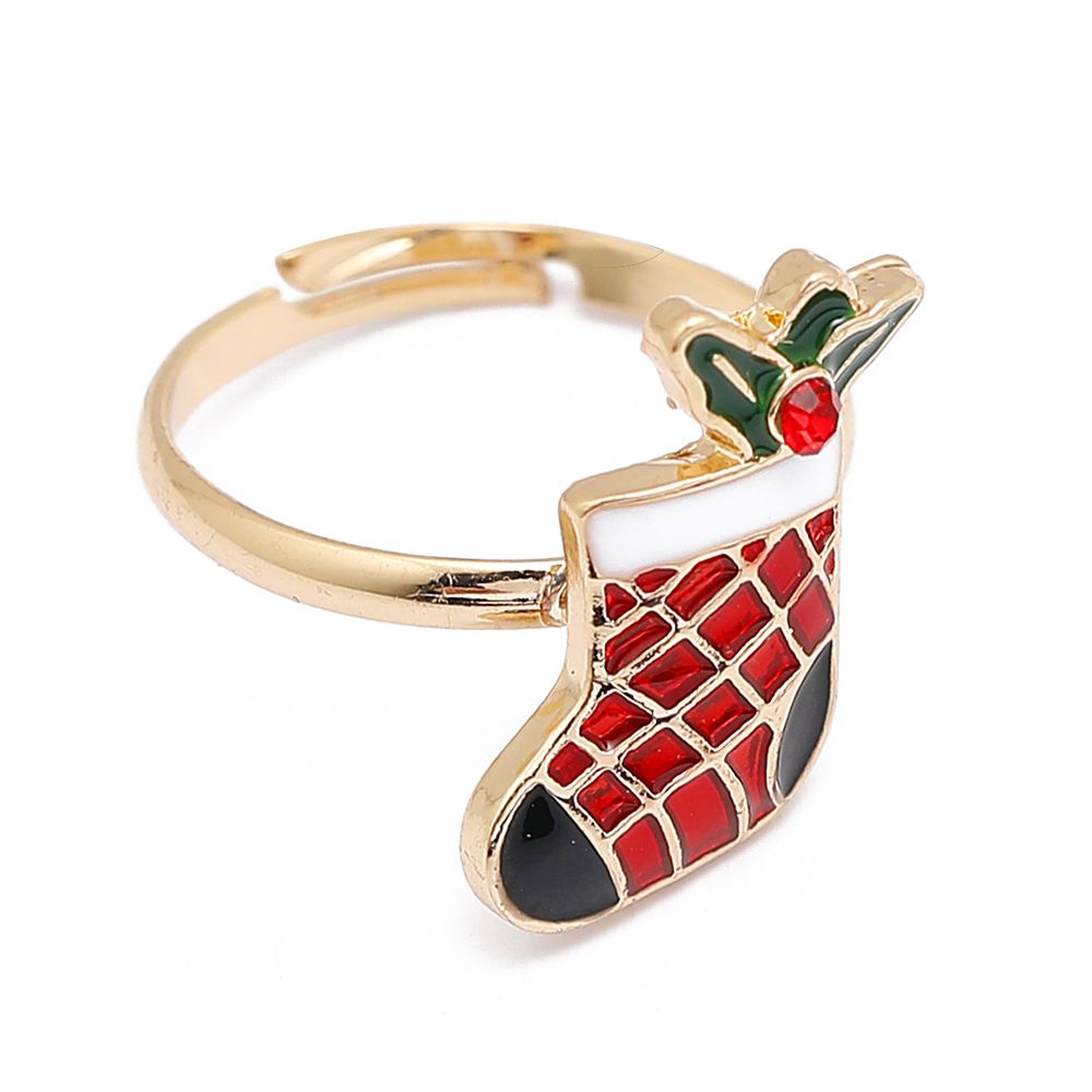 European And American Christmas Ornament Cartoon Children's Ring Snowman Elk Christmas Tree Snowflake Finger - Image 5