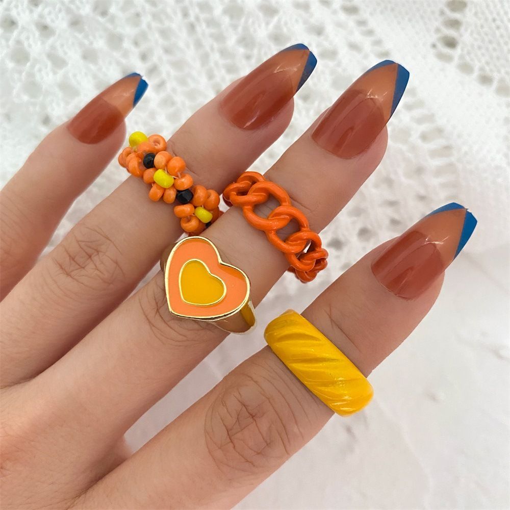 Fashion Multilayer Heart Knuckle Index Finger Ring Set - Image 9