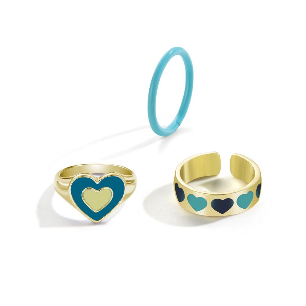 Fashion Multilayer Heart Knuckle Index Finger Ring Set - Image 2