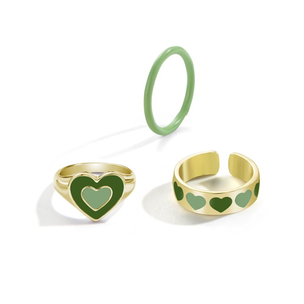 Fashion Multilayer Heart Knuckle Index Finger Ring Set - Image 14