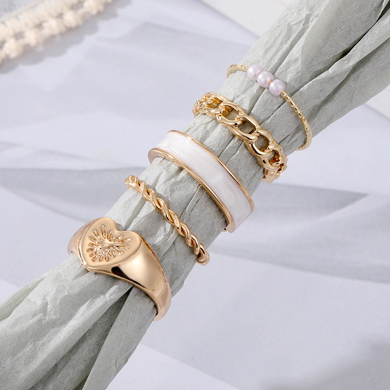 Fashion Multilayer Heart Knuckle Index Finger Ring Set - Image 12