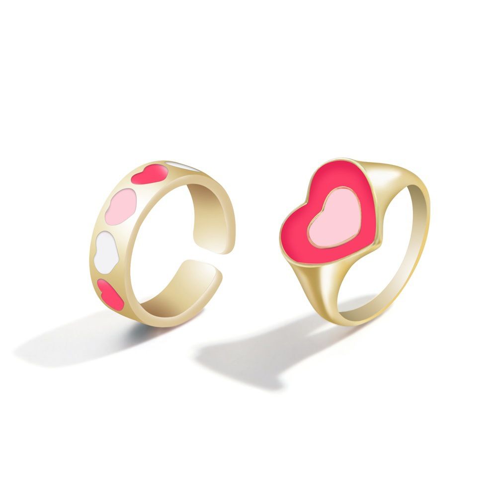 Fashion Multilayer Heart Knuckle Index Finger Ring Set - Image 15