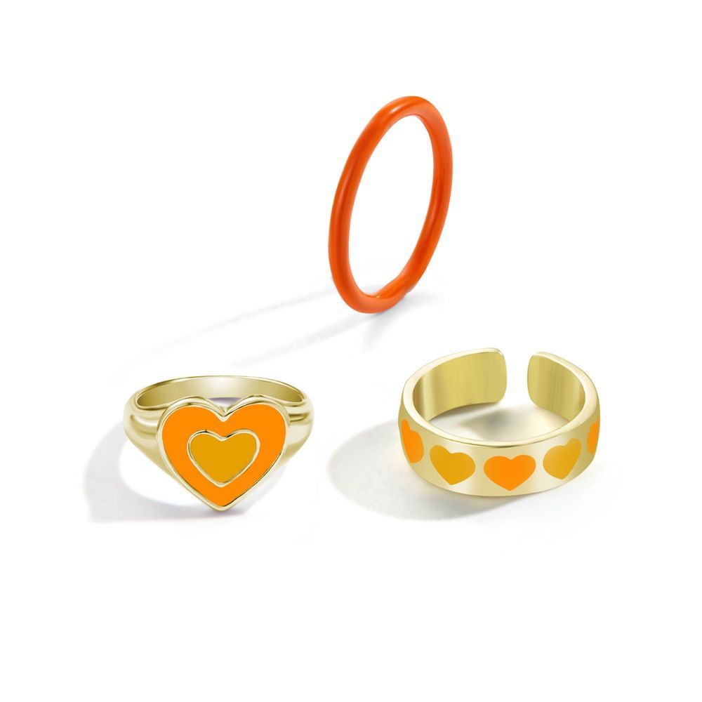 Fashion Multilayer Heart Knuckle Index Finger Ring Set - Image 3
