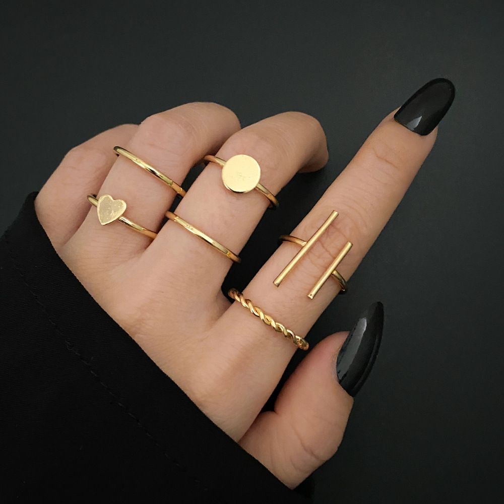 Fashion Multilayer Heart Knuckle Index Finger Ring Set - Image 4