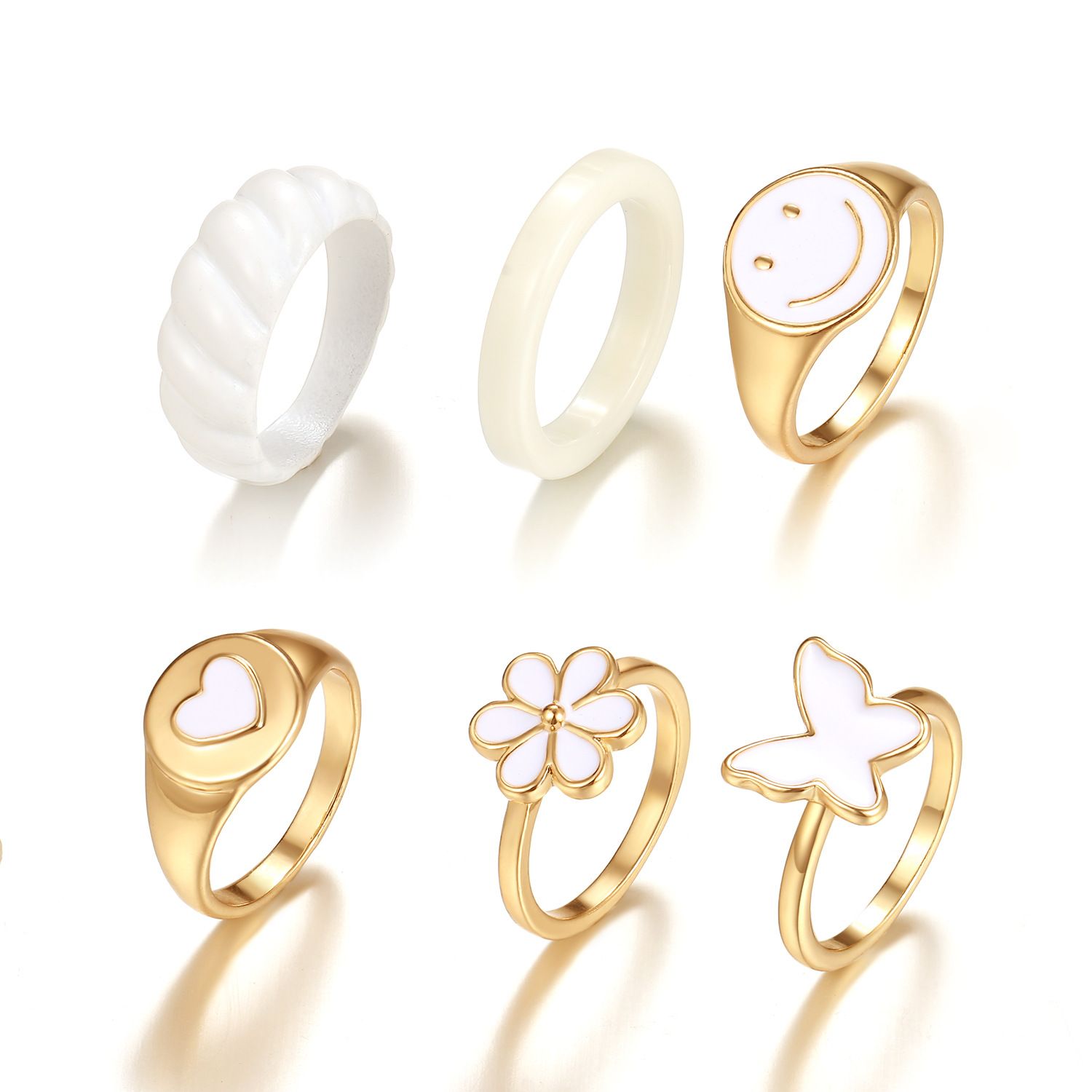 Fashion Multilayer Heart Knuckle Index Finger Ring Set - Image 6