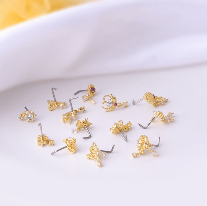 Nose Stud Flower European And America Piercing Ear Stud Nose Ring - Image 14