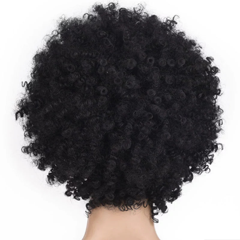 African small volume wig female short curly hair explosive head wig whole top chemical fiber head set - Image 2