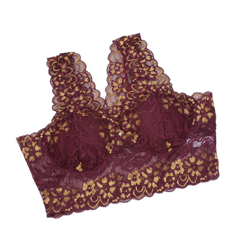 Lace Deep V Bra; Wireless Bralette for Women - Image 67
