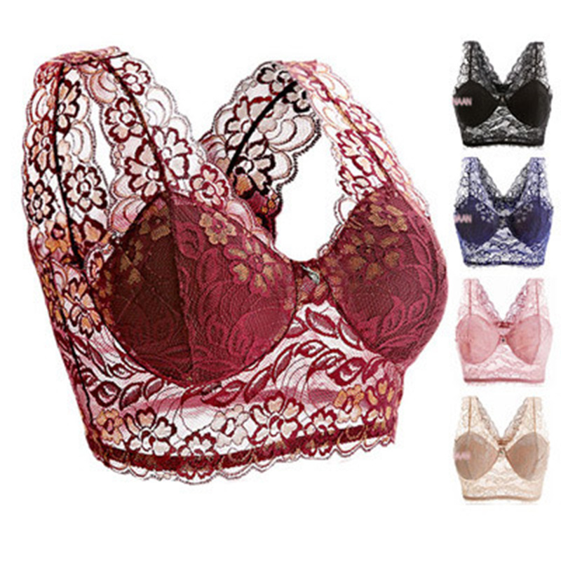 Lace Deep V Bra; Wireless Bralette for Women - Image 99