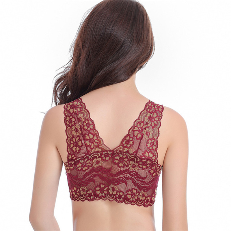 Lace Deep V Bra; Wireless Bralette for Women - Image 19