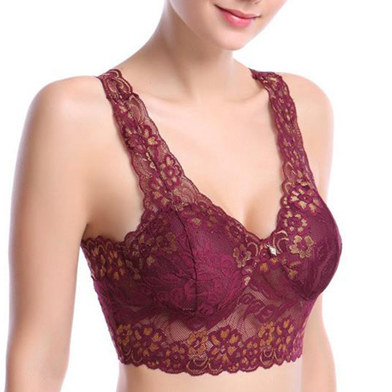 Lace Deep V Bra; Wireless Bralette for Women - Image 44