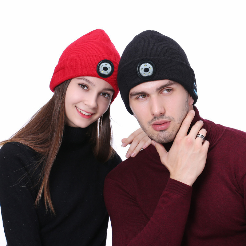 Unisex Bluetooth Beanie Hat with Light; Built-in Speaker Mic; Headlamp Cap with Headphones; Tech Gift for Men Women - Image 6