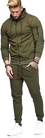 Men's 2 Pieces Tracksuits Running Jogging Athletic Casual Outfits Suit Solid Full Zip Sports Hooded Pants Sweatsuits - Image 15