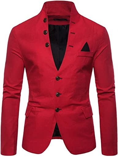 Men's Suit Jacket Casual Slim Fit Coat Lightweight Business Daily Blazers Formal Solid Color Dress Coats - Image 3