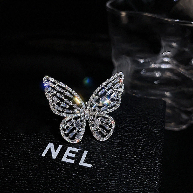 Smart and Elegant Butterfly Design Silver Color Open Rings For Womans Korean Fashion Jewelry Goth Accessories Girls' Luxury Ring - Image 2