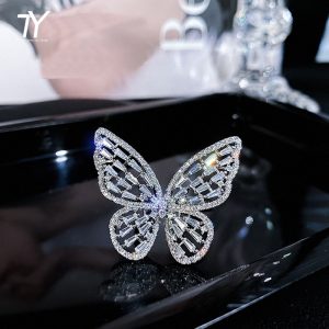 Smart and Elegant Butterfly Design Silver Color Open Rings For Womans Korean Fashion Jewelry Goth Accessories Girls' Luxury Ring