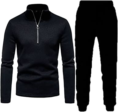 Men's Casual Two-Pieces Suits Zipper Placket Stand Collar Coats Solid Color Jackets + Pants Sets Sportswears - Image 11
