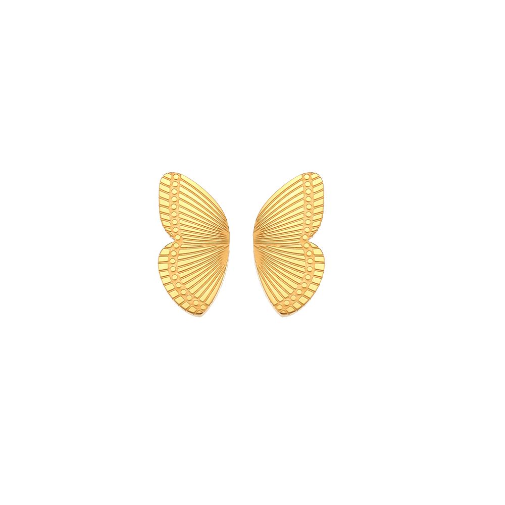 Fashion Ladies Jewelry Gold Silver Plated Earrings Stainless Steel Golden Butterfly Wings Stud Earring - Image 4