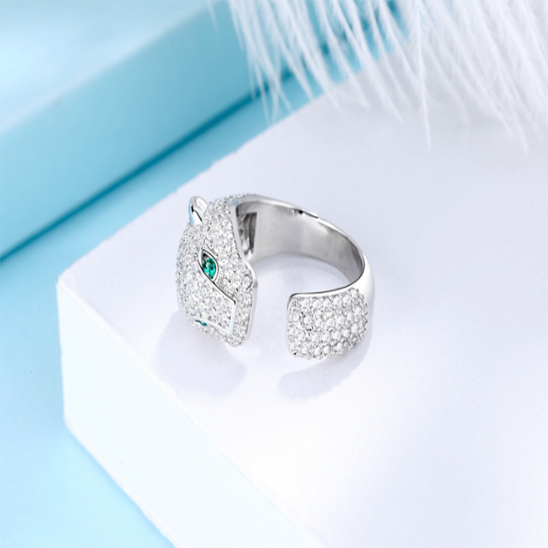 Zircon Animal Open Leopard Head Ring - Image 2