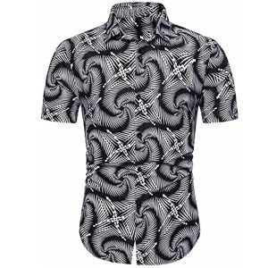 Men's Round Collar Suit 2 Piece Short Sports Set Short Shirt+ Pants Spiricle Suit Gym Suits
