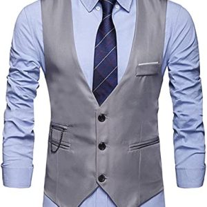 Men's Suit Vest Casual Slim Fit Business Professional Formal Vest